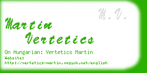 martin vertetics business card